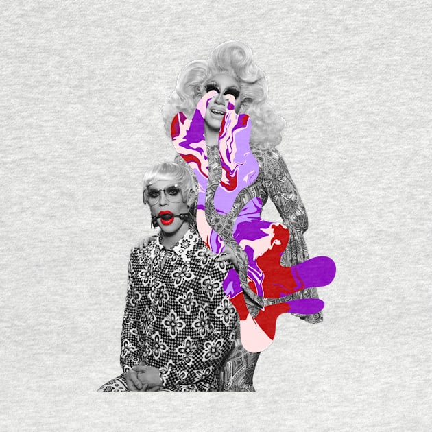 Trixie Mattel And Katya zamolodchikova Trippy Purple Single Tears Halloween Design 1 by KalanisArt